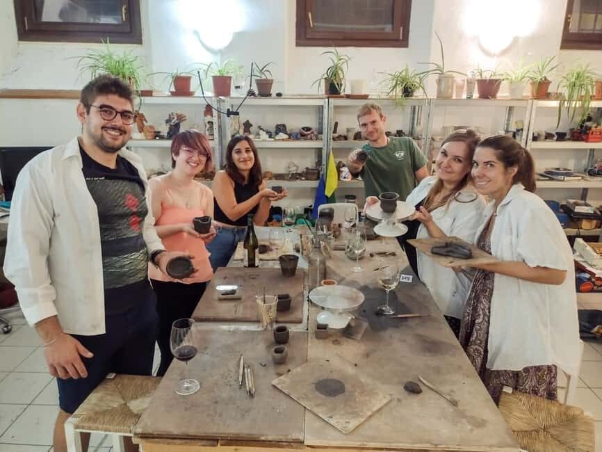Wine and Pottery Workshop at Smart Lab Verona - Your 2-hour pottery flow, from aprons to finished pottery